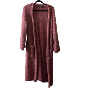Madberry Fuzzy Cozy Pink Longline Cardigan Sz 2X